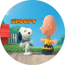 Painel 3D Snoopy Tecido Sublimado Redondo Malha