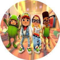 Painel 3D Subway Surfers Tecido Malha Sublimado Redondo