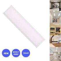 Painel 48W LED 122x32 Embutir Slim Retangular Branco Frio Bivolt