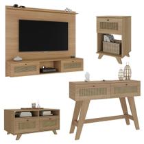 Painel 72 Polegadas Aparador 2 Mesas Tr4 Carvalho Arly
