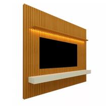 Painel 85 Polegadas Com Led E Nicho 3 Gavetas Naturale Off White Anivia Shop Jm