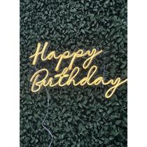 Painel Acrílico Neon Happy Birthday Feliz Aniversário 60x35 Neon de Alta Luminosidade Festas e Eventos Painel Acrílico Neon Happy Birthday Feliz Aniversário 60x35 Neon de Alta Luminosidade Festas e Eventos