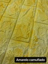 Painel Adesivo 3d Alto Relevo Revestimento 70x77cm Amarelo