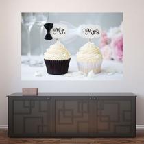 Painel Adesivo de Parede - Cupcakes - Noivos - 947png - Allodi