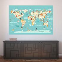 Painel Adesivo de Parede - Mapa Mundi - Mundo - 1344pnm