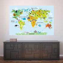 Painel Adesivo de Parede - Mapa Mundi - Mundo - 1349pnm
