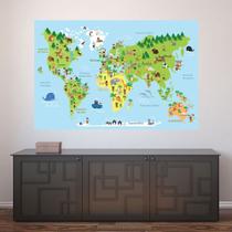 Painel Adesivo de Parede - Mapa Mundi - Mundo - Infantil - 1810pnp