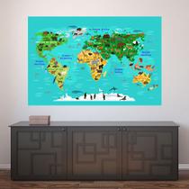 Painel Adesivo de Parede - Mapa Mundi - Mundo - Infantil - 1826pnm