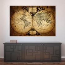 Painel Adesivo de Parede - Mapa Mundi Vintage - 423png - Allodi