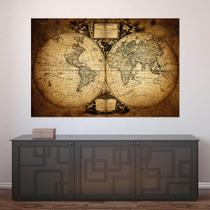 Painel Adesivo de Parede - Mapa Mundi Vintage - 423pnm