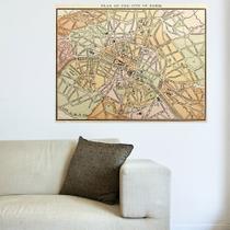 Painel Adesivo de Parede - Mapa Paris Vintage - 009png