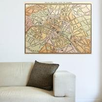 Painel Adesivo de Parede - Mapa Paris Vintage - 009pnp