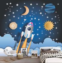 Painel Adesivo Infantil Estrelas Papel Parede Céu Planeta Lua Gg660 Painel Adesivo Infantil Estrelas Papel Parede Céu Planeta Lua Gg660