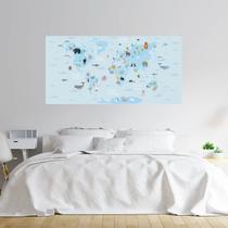 Painel Adesivo Papel de Parede Mapa Mundi N012172 2,00X1,00M