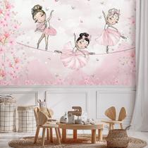 Painel Adesivo Vinil Autocolante Bailarinas Na Corda Cute M² - Banner Bani