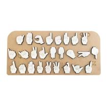 Painel Alfabeto Em Libras De Encaixe Madeira Grande