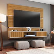 Painel Âmbar TV até 65 Polegadas Cinamomo Off White 3D Ripado Bechara