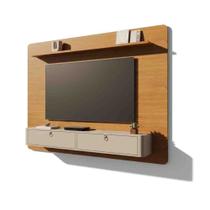 Painel Arcos para TV 65 Detalhes Arredondados 2 Gavetas Puxadores em Couro