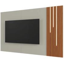 Painel Arezzo Mavaular 220cm com Led para Tv Até 75 Polegadas Cor Naturale Off White Painel Arezzo Mavaular 220cm com Led para Tv Até 75 Polegadas Cor Naturale Off White