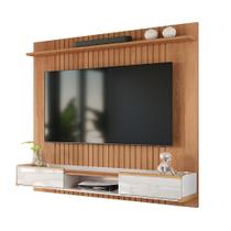 Painel Atlas Lukaliam Móveis MDF TV até 70 Polegadas Jequitiba Com Off White