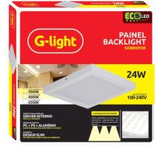 Painel Backlight LED Quadrado Sobrepor 24w 3000k Branco Quente - G-light