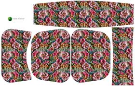 Painel Bolsa Marilene Flores Rosa Tricô Painel Bolsa Marilene Flores Rosa Tricô