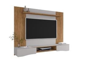 Painel Búzios Para Tv de 65" Cinamomo/Off-White - Bechara Painel Búzios Para Tv de 65" Cinamomo/Off-White - Bechara