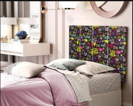 Painel Cabeceira Box Infatil 0,90 Sophia Cor Love Preto