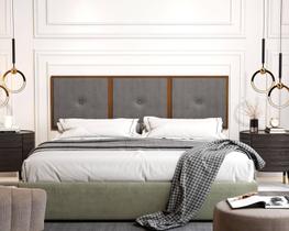Painel Cabeceira Box King 1,95 Duda Madeira Suede Cinza - Comprar Moveis em Casa Painel Cabeceira Box King 1,95 Duda Madeira Suede Cinza - Comprar Moveis em Casa