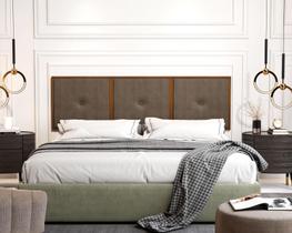 Painel Cabeceira Box King 1,95 Duda Madeira Suede Marrom - Comprar Moveis em Casa Painel Cabeceira Box King 1,95 Duda Madeira Suede Marrom - Comprar Moveis em Casa