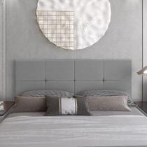 Painel Cabeceira Box King Bruna 1,95 Painel Parede Cinza Painel Cabeceira Box King Bruna 1,95 Painel Parede Cinza