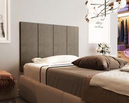 Painel Cabeceira Box Million Para Cama 0,90 Suede Cor Marrom