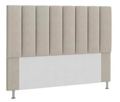 Painel Cabeceira Cama Box Casal Carla 1,40cm Suede Bege