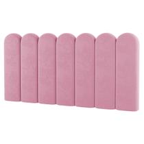 Painel Cabeceira Cama Box Solteiro Lana 90cm Suede Rosa - Desk Design Painel Cabeceira Cama Box Solteiro Lana 90cm Suede Rosa - Desk Design