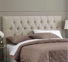 Painel cabeceira cama casal quarto lavínia marfin sued dobravel 1,40 lojas lm