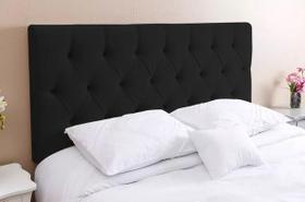 Painel cabeceira cama casal quarto lavínia preto sued dobravel 1,40 lojas lm