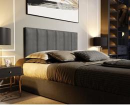 Painel/Cabeceira Cama Casal Victoria 1,40 Cinza
