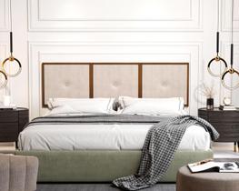 Painel Cabeceira Cama King 1,95 Madeira Monalisa cor Bege - JM Casa dos Móveis Painel Cabeceira Cama King 1,95 Madeira Monalisa cor Bege - JM Casa dos Móveis