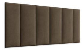 Painel Cabeceira Cama King Kit Modulo Veludo 200x60 Marrom