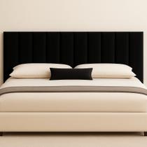 Painel Cabeceira Cama King Modulo Veludo 200x60 Cor Areia