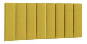 Painel Cabeceira Cancun Para Cama Box Casal 140 cm Suede Amarelo - LM DECOR