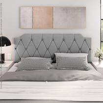 Painel Cabeceira de Cama 1.60 Queen Nicole Suede Cinza