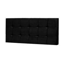Painel Cabeceira De Casal 140cm Para Cama Box Espanha Suede Preto - DS Móveis