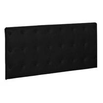 Painel Cabeceira De Casal 140cm Para Cama Box Toskana Suede Preto - DS Estofados