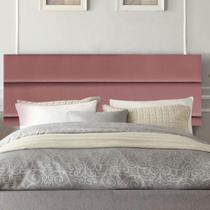 Painel Cabeceira Estofada Argentina 195cm Cama Box King Suede Rose- Mabe Magazine