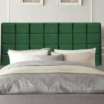 Painel Cabeceira Estofada Clara 160cm Queen Size Para Cama Box Quarto Suede Verde - Ahz Móveis