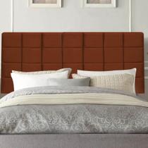 Painel Cabeceira Estofada Clara 90cm Solteiro Para Cama Box Quarto Suede Terracota - Ahz Móveis