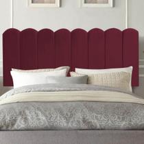 Painel Cabeceira Estofada Dallas 100cm Solteiro Para Cama Box Quarto Suede Bordô - Ahazzo Móveis