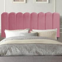 Painel Cabeceira Estofada Dallas 100cm Solteiro Para Cama Box Quarto Suede Rosa Bebê - Ahazzo Móveis