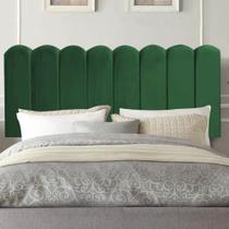 Painel Cabeceira Estofada Dallas 100cm Solteiro Para Cama Box Quarto Suede Verde - Ahz Móveis